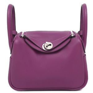 エルメス ショルダーバッグ リンディ ミニ 20 ヴォースイフト パープル 紫 リカラー有  中古