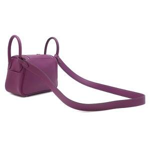 エルメス ショルダーバッグ リンディ ミニ 20 ヴォースイフト パープル 紫 リカラー有  中古