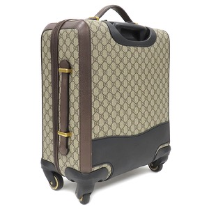 グッチ キャリーバッグ サヴォイ キャビン トロリーバッグ スモール GGスプリームキャンバス ベージュ スーツケース 4輪 693646 中古
