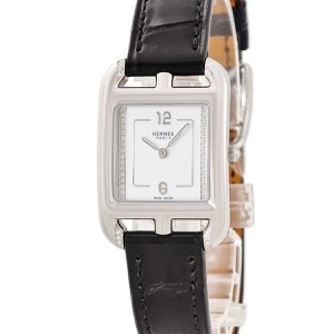 エルメス ケープコッド PM 31mm CC1.331 新品同様品 純正ダイヤ ホワイト スクエア クオーツ