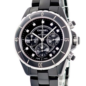 シャネル J12 クロノグラフ H2419 純正ダイヤ ブラック セラミック スモールセコンド 自動巻き