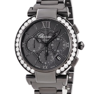 ショパール インペリアーレ クロノグラフ 388549-3006 純正ダイヤ ブラックDLC加工 デイト 自動巻き