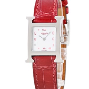 エルメス Hウォッチ PM HH1.210a H型 ホワイト アラビア スクエア 純正ダイヤ スモールモデル クオーツ