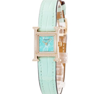 エルメス Hウォッチ TPM HH1.174 K18PG無垢 純正ダイヤ アマゾナイト H型 クオーツ