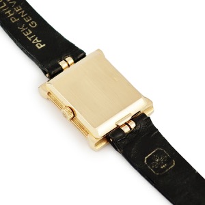 パテックフィリップ グリーク 4632 K18YG無垢 純正ダイヤ シルバー スクエア 手巻き