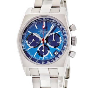 ゼニス クロノマスター リバイバル エアウェイト カバーガール 95.A3818.400/51.M3818 ブルー 限定 自動巻き