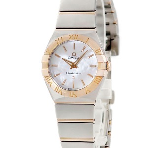 オメガ コンステレーション ブラッシュクォーツ 123.20.24.60.05.001 K18RG×SS コンビ シェル クオーツ
