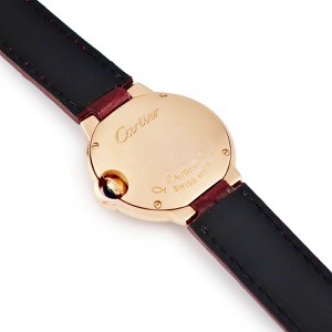 カルティエ バロンブルー ドゥ カルティエ WJBB0018 K18RG無垢 純正ダイヤ シルバー 青針 クオーツ