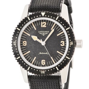 ロンジン ヘリテージ スキンダイバー L2.822.4 ブラック アラビア バー 夜光 復刻 自動巻き