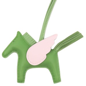 エルメス バッグチャーム ロデオPM ペガサス アニョーミロ グリーン 緑 ピンク  中古