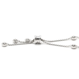 ブルガリ ネックレス ビーゼロワン エレメントネックレス ダイヤモンド K18WG シルバー B-zero1 750WG ダイヤ 10P 10粒  中古