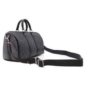 ルイヴィトン 2WAYバッグ キーポル バンドリエール 35 レザー ブラック 黒 ショルダー M46655 中古