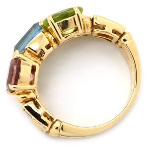 ブルガリ リング 指輪 アレグラリング K18YG マルチカラー BVLGARI 750 K18YG 18K 18金 マルチカラーストーン 中古