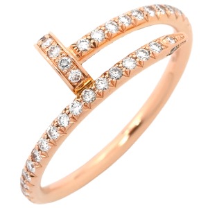 カルティエ リング 指輪 ジュストアンクル SM セミパヴェ K18PG ゴールド #53(JP13) Au750 PG B4231400 中古