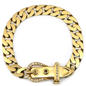 エルメス ブレスレット ブックルセリエ PM ダイヤ K18YG ゴールド 喜平チェーン 18K YG 750Au 中古