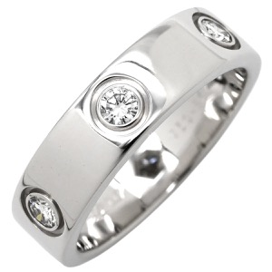 カルティエ リング 指輪 ラブリング フルダイヤ K18WG ゴールド #55(JP15) LOVE Ring 750WG 6Pダイヤモンド B4026000 中古