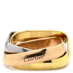 カルティエ リング 指輪 トリニティ クッション リング クラシックモデル K18WG マルチカラー #49(JP9) 3連 3カラー スクエア B4240600 中古
