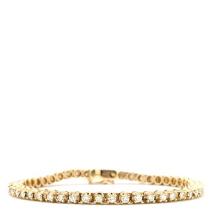 ブレスレット テニスブレスレット 2.84ct ダイヤモンド  K14YG ゴールド 14K YG 14金 一粒ダイヤ繋ぎブレス  中古