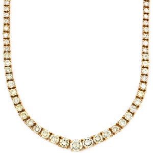 ネックレス ダイヤモンド グラデーション テニスネックレス K18YG ゴールド 18K YG ダイヤペンダント  中古