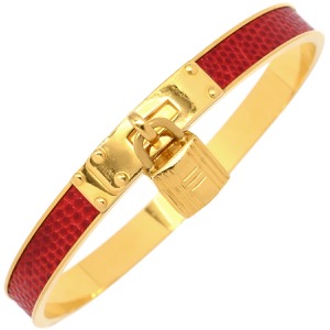 エルメス バングル ケリーバングル GP レッド カデナチャーム 中古