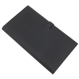 エルメス 長財布 Hパッサン トゥタンマン ヴォーエプソン ブラック 二つ折り 中古