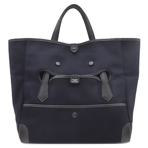 エルメス トートバッグ パスパス 35 キャンバス ネイビー 紺 黒 トート 2WAYバッグ 中古