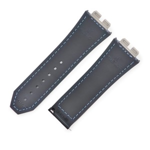 ウブロ 腕時計パーツ ビッグバン ウニコ 411用 クロコ×ラバーバンド クロコダイル ブルー 純正 替え ベルト ストラップ 28mm ブルー ネイビー 中古