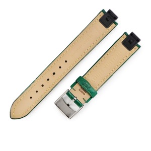 ルイヴィトン 腕時計パーツ タンブール用 クロコバンド 純正SS製尾錠付き クロコダイル グリーン 純正 替え ベルト 15mm ヴェール シャイニー 艶 中古