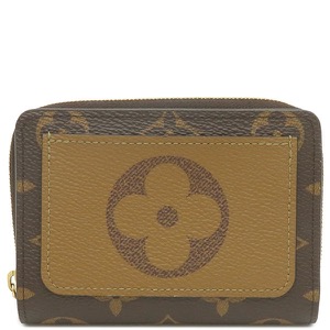 ルイヴィトン 二つ折り財布 ポルトフォイユ ルー レザー ブラウン 茶 コンパクト財布 ラウンドファスナー M81461 中古