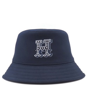 エルメス ハット ハーパー Hエレクトリック コットン ネイビー #57 紺 バケハ Hロゴ 刺 中古