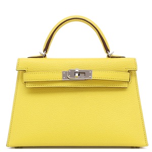 エルメス 2WAYバッグ ミニケリードゥ 外縫い シェーブル イエロー 黄色 ショルダー  中古