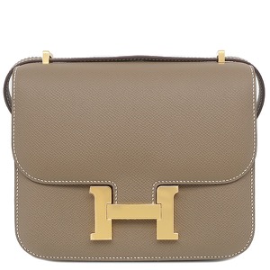 エルメス ショルダーバッグ コンスタンス3 ミニ ミロワール ヴォーエプソン グレー未使用 グレージュ 中古