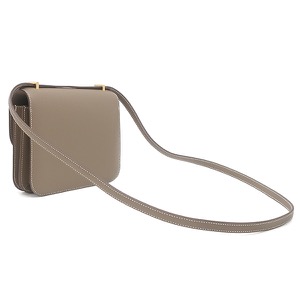 エルメス ショルダーバッグ コンスタンス3 ミニ ミロワール ヴォーエプソン グレー未使用 グレージュ 中古