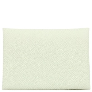 エルメス カードケース カルヴィ デュオ ヴォーエプソン グリーン 薄緑 フラグメントケース 中古