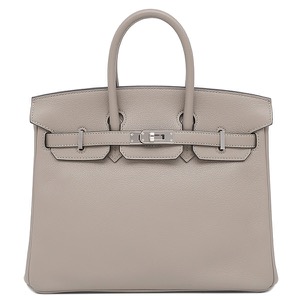 エルメス ハンドバッグ バーキン25 グレー グレージュ  中古