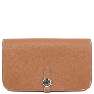 エルメス 長財布 ドゴンデュオ ドゴンGM エバーカラー ブラウン 茶 二つ折り財布 中古