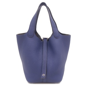 エルメス ハンドバッグ ピコタンロックPM トリヨンクレマンス ブルー 青 鍵1本欠品  中古