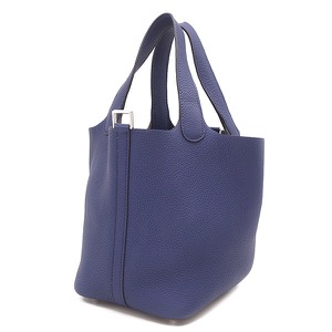 エルメス ハンドバッグ ピコタンロックPM トリヨンクレマンス ブルー 青 鍵1本欠品  中古