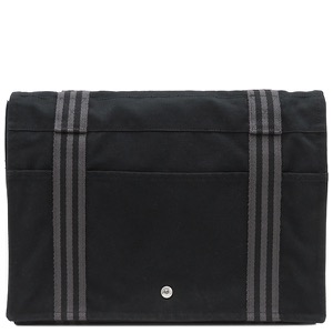 エルメス ショルダーバッグ フールトゥ バザス キャンバス ブラック 黒 グレー 中古