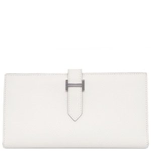 エルメス 長財布 ベアンスフレ ヴォーエプソン ホワイト 白 二つ折り財布　  中古