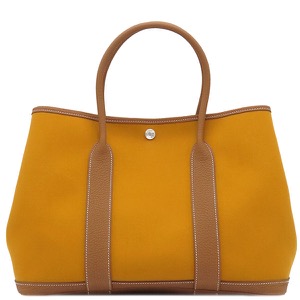 エルメス トートバッグ ガーデンパーティーPM トワルオフィシエ ブラウン 茶　  中古