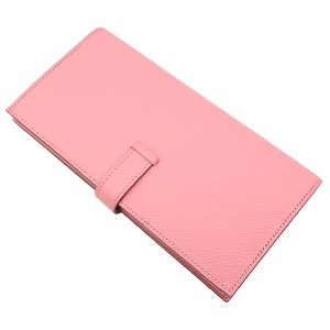 エルメス 長財布 ベアンスフレ ヴォーエプソン ピンク 二つ折り財布　  中古