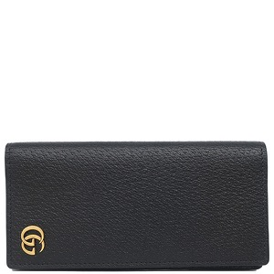 グッチ 長財布 GGマーモント 二つ折り レザー ブラック 黒 436923 中古