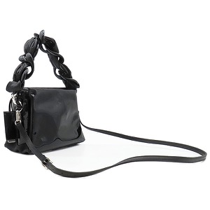 ミュウミュウ 2WAYバッグ チェーン ハンドバッグ エナメル ブラック 黒 ハンドバッグ ショルダー   5BH019 中古