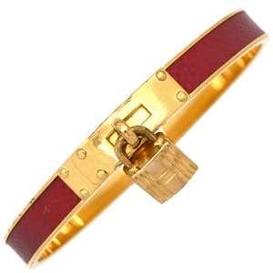 エルメス バングル ケリー バングル メタル レッド 赤 カデナチャーム 　  中古