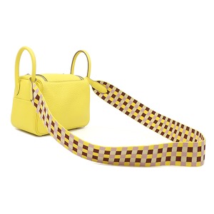 エルメス ショルダーバッグ リンディ ミニ 20 マキシカドリーユ トリヨンクレマンス イエロー 黄色   中古