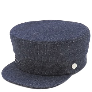 エルメス キャスケット カブール クリケティス コットン ネイビー 58 デニム 帽子　  中古