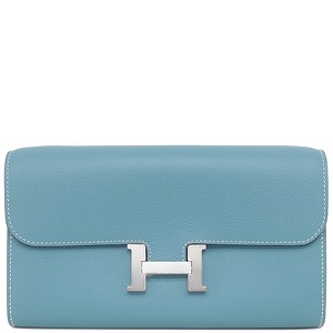 エルメス 長財布 コンスタンス トゥーゴー エバーカラー ブルー  青   中古