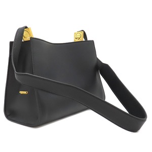 バリー ショルダーバッグ TRAPEZE SOFT  レザー ブラック 黒  肩掛け  6307157 中古