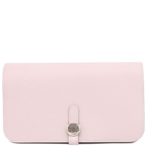 エルメス 長財布 ドゴンデュオ ドゴンGM  エバーカラー ピンク 二つ折り財布  中古